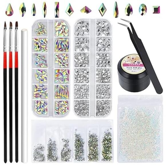 Artdone nail art Rhinestones 5000pcs+2000pcs+1728pcs+120pcs Multi Shapes - Picture 8 of 8